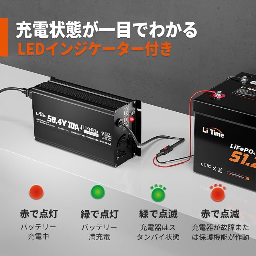Amazon.co.jp: LiTime 48V10A リン酸鉄リチウムイオンバッテリー専用